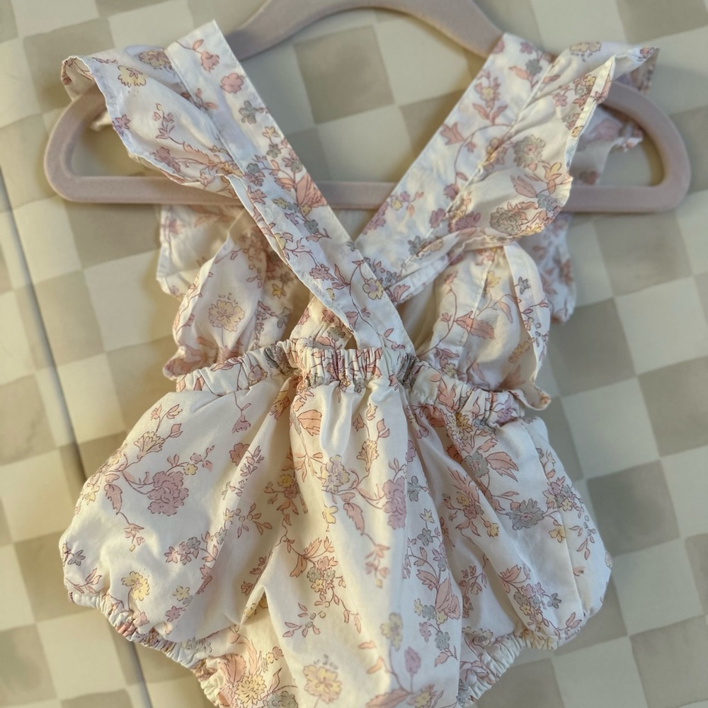 Floral Ruffled Kids One Piece - Picture 2 of 4
